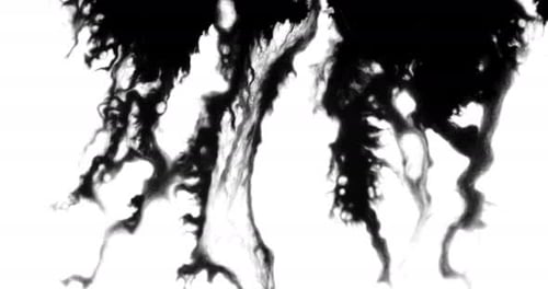Bleeding Black Ink on White Background