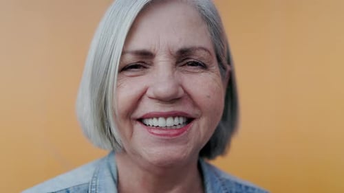 Smiling Senior Woman's Close-Up Portrait