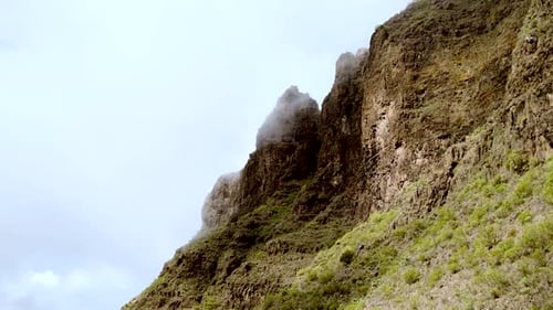Beautiful Aerial Scenery of Masca Rock on Tenerife Island on Summer Sunny Day