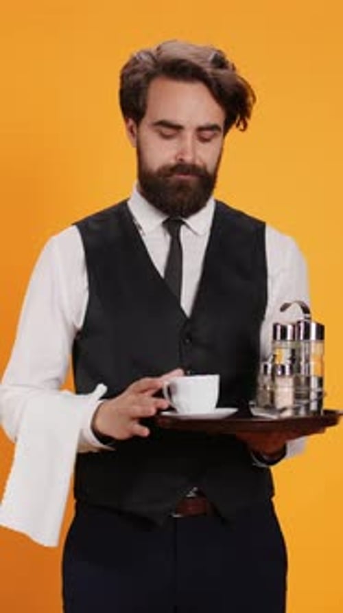 Vertical Video Staff Member Gives Thumbs Down Sign