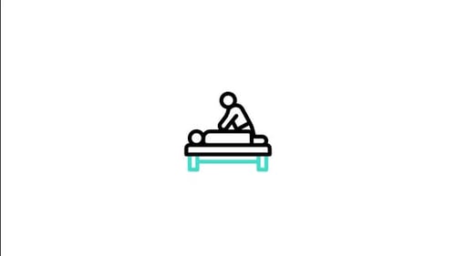 Animated Massage Therapy Icon in Flat Design Style