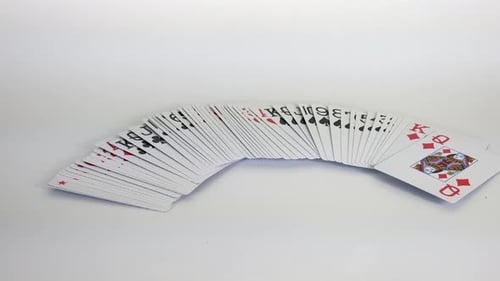 Arrangement of Playing Cards with King and Queen