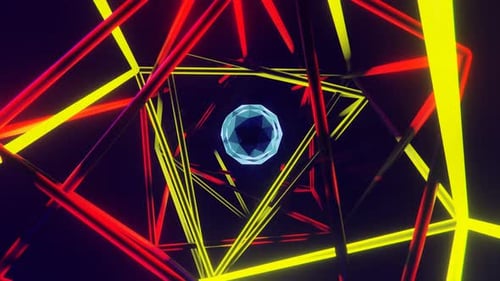 Neon Maze Crystal Sphere Odyssey VJ Loop