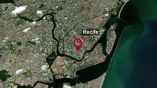 Recife City Zoom (Brazil) from Space to Earth