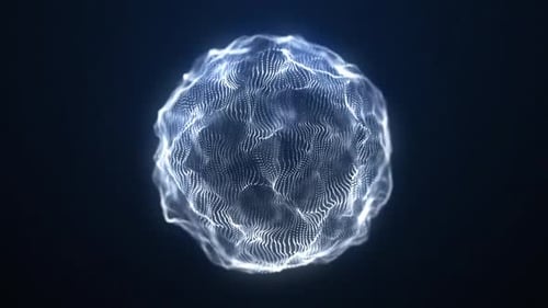 Abstract Pulsing Digital Particle Sphere Background