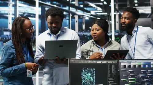 Smiling Server Hub Engineers Using AI Algorithms and Node Tree Systems