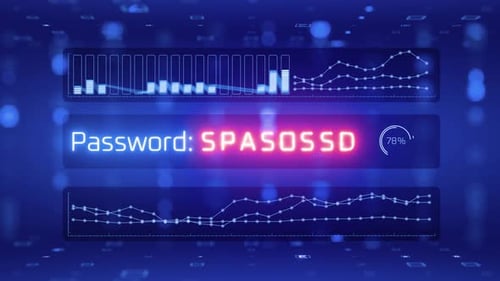 Personal data leak. Cryptocurrency exchange hacking. Cybercrime. Password guessing animation. Passwo