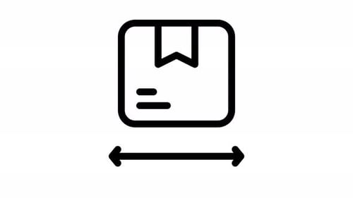 Animated Package Measurement Line Icon for Delivery Services