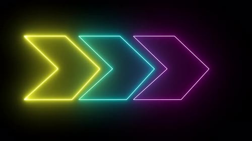 Animated Looping Neon Chevron Arrows Motion Background