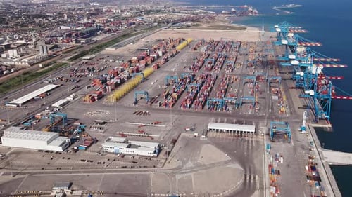 Import and export cargo port where is a part of shipping dock