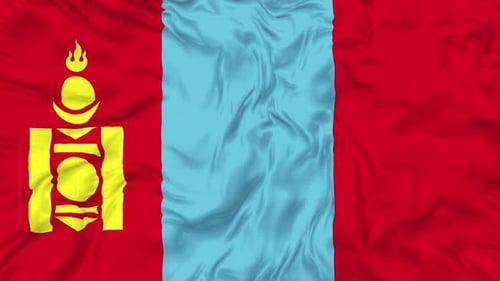 Waving Mongolian Flag Seamless Loop Background
