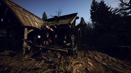 Walking Through a Dark Forest Towards an Abandoned Cabin