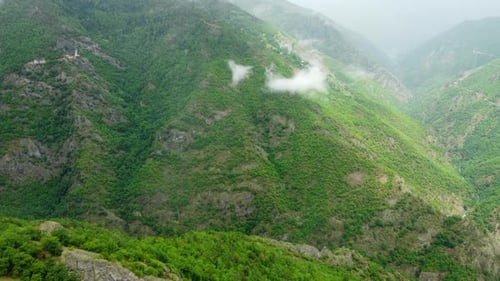Natur Wolken Berge Sommer Wald Morgen Nebel Bäume Luftaufnahme Schöne Landschaft Türkei