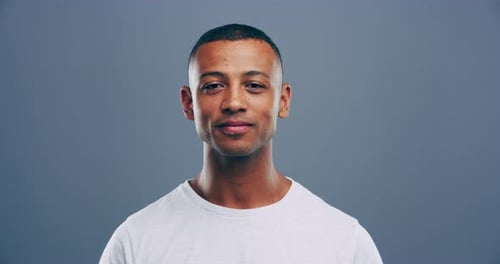 Man Smiling in a Close Up Portrait