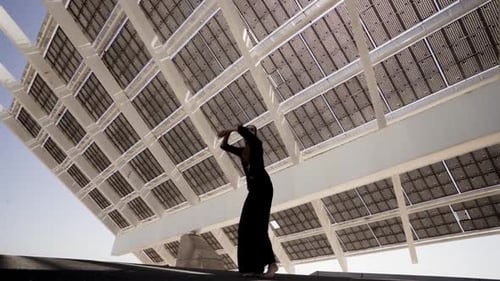 Free jump ballet dance at Barcelona forum solar panel