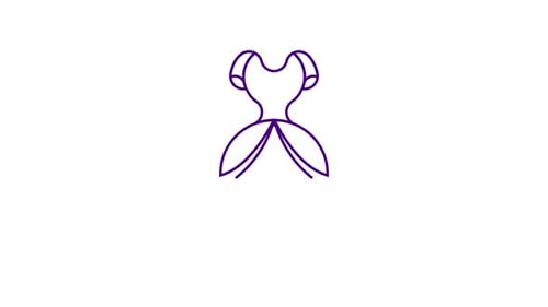 Elegant Dress Line Drawing Reveal Animation