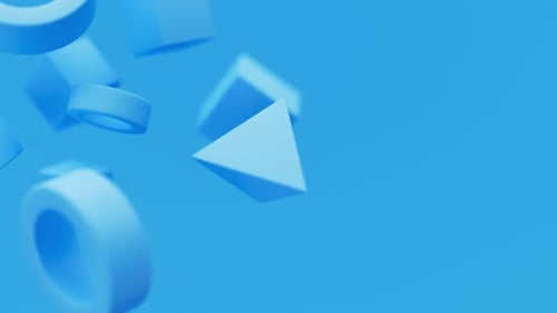 Abstract 3d Blue Geometric Shapes Rotating Animation Loop Modern Minimalistic Background 3d Render