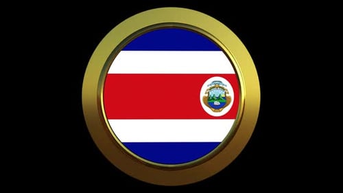 Fondo de bucle animado alfa de la bandera de Costa Rica