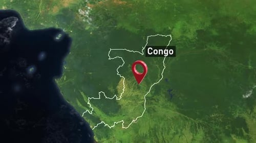 Congo Country Zoom from Space to Earth (Republic of the Congo)
