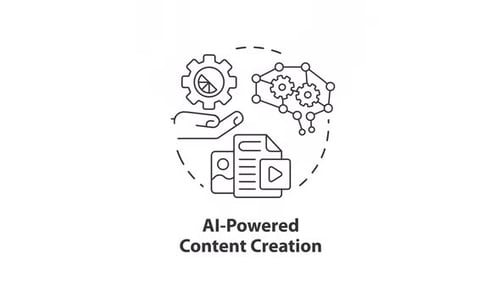AI powered content creation concept icon line animation