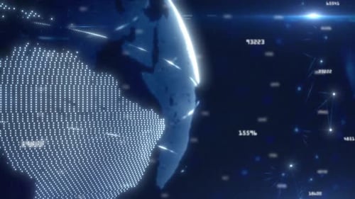 Futuristic Digital Globe with Data Connections Background