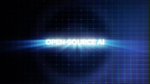 Open Source Ai On Abstract Line Digital Technology Background