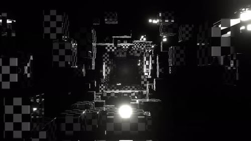 Weißer digitaler karierter Metaspace-Hintergrund Vj Loop In 4K
