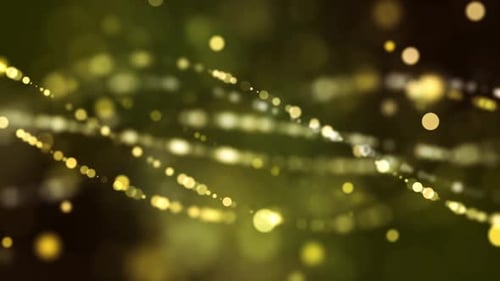 Golden Shimmering Particle Light Streaks Abstract Motion Background