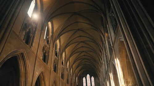 Stunning epic interior of church cathedral.