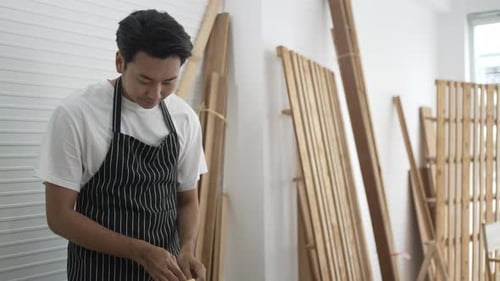 Carpenter work at workshop.