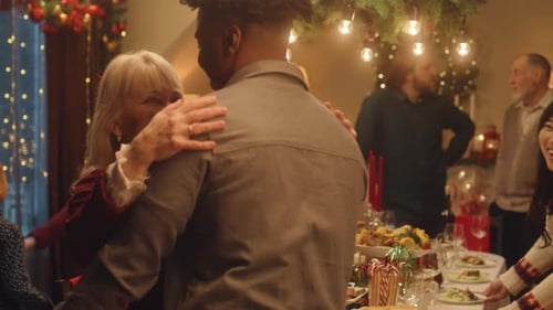 Diverse Family Gathering for Christmas Celebration