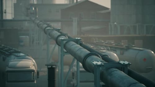 Industrial View at Oil Refinery Plant Form Industry Zone