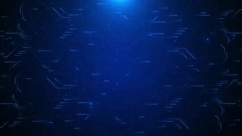 Animated Digital Circuit Board Lines Technology Background