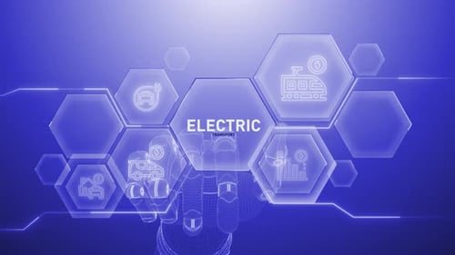 Elektrischer Transport Handberührung, Digitale Transformation, Wissenschaft und künstliche Intelligenz