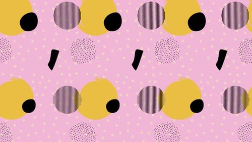 Memphis Background Animated With Different Color Figures