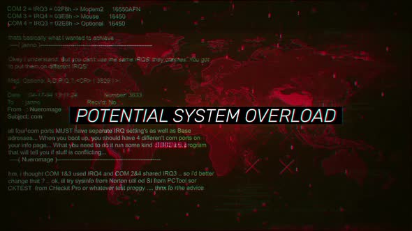 Potential System Overload Warning Text On Hacking Background Screen ...