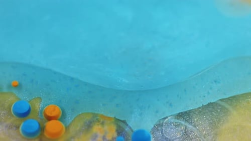 Peinture à particules brillantes scintillante, liquide, bleu, orange