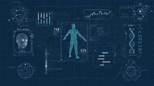 Animated Display with Infographics on Health Data and Medical Research