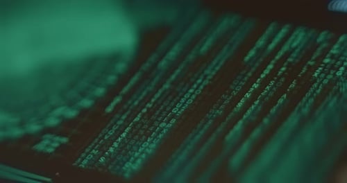 Stream of Binary and Alphanumeric Code Within a User Interface