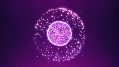 Abstract purple round sphere energy molecule
