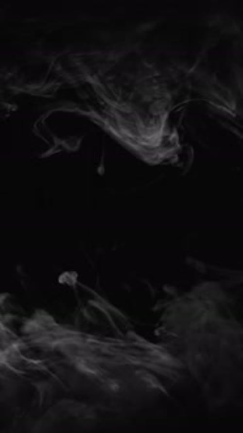 Abstract White Smoke Flowing on Black Background