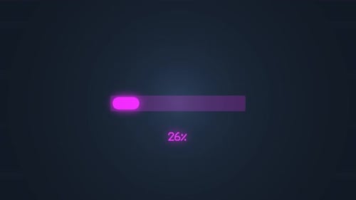 Fortschrittsanimation mit 100-prozentigem Countdown, Ladebalken und Ladevorgang abgeschlossen