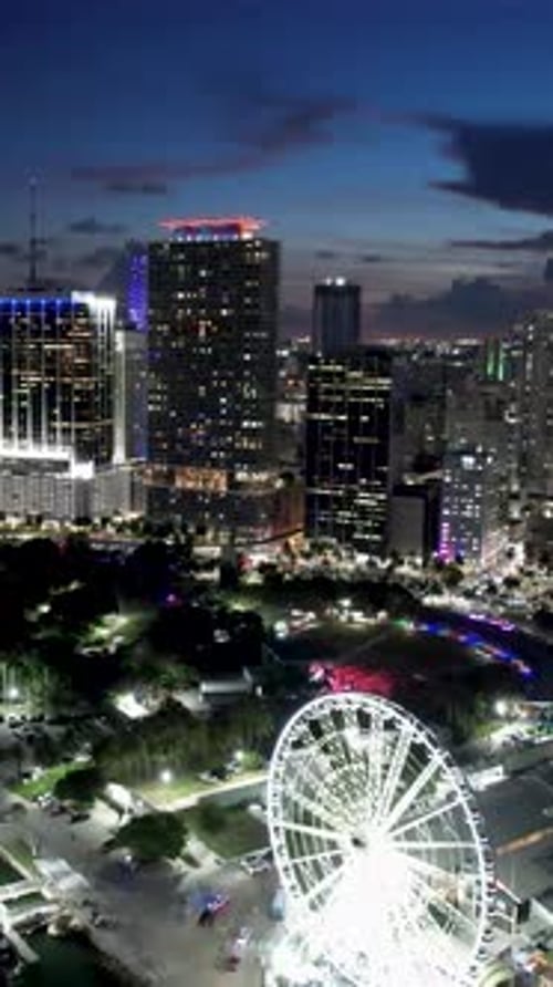 Scenic Sunset Cityscape at Miami Florida United States.
