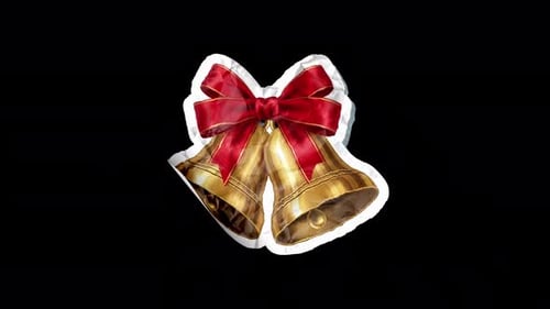 Decorative Animated Christmas Bells with Red Bow