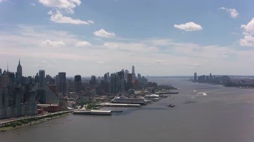 New York City, New York Circa-2017, Aerial View of Hudson River