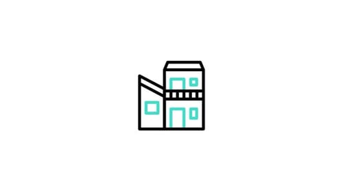 Flat Design Minimalist House Line Art Reveal Animation