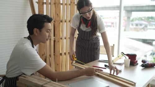 Carpenter work at workshop.