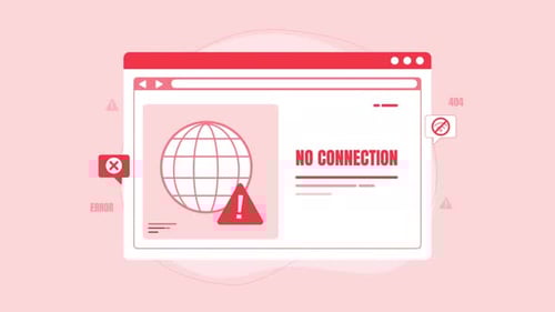 Flat Design Animation of Internet No Connection Error