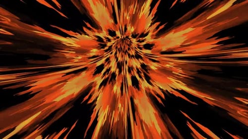 Abstract Fiery Warp Speed Tunnel Motion Background