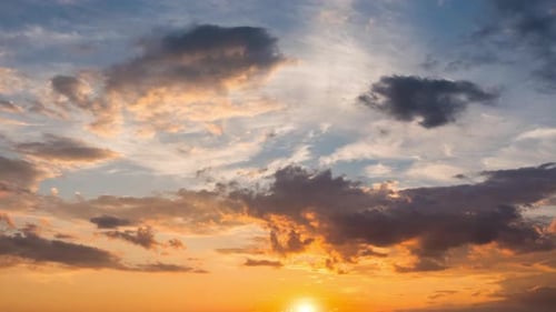 Sunset Time Lapse of a Cloudy Sky